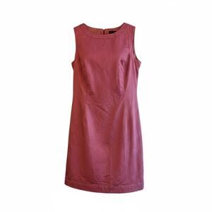 Brooks Brothers 346 Pink Cotton Shift A-Line Dress Sleeveless Size 12